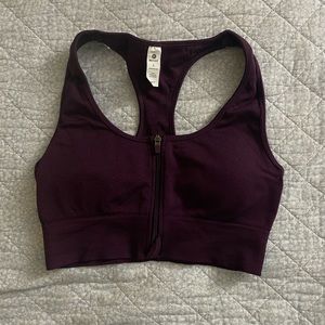 Yogalicious Women’s Purple Zippered Sports Bra